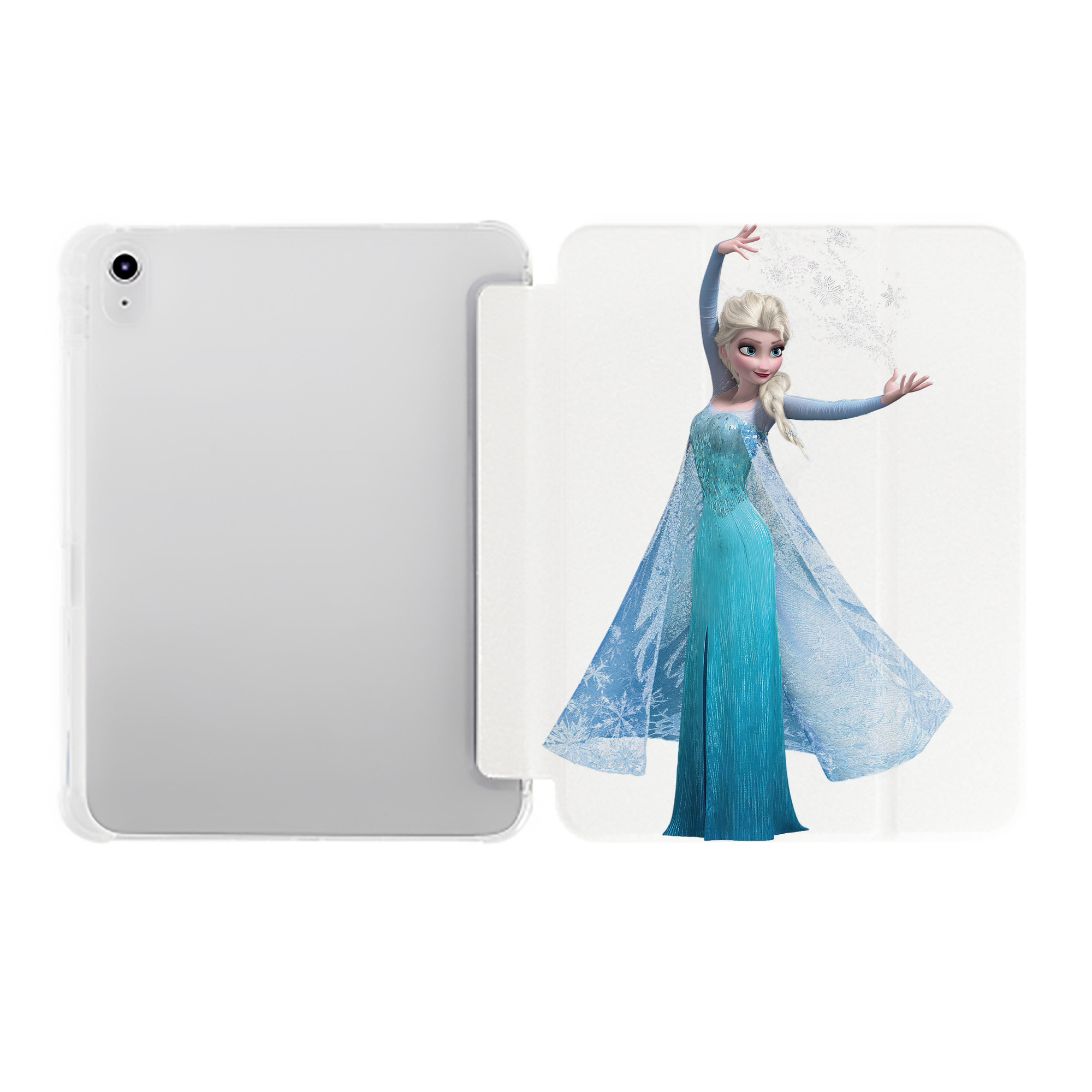 （画像用） アナと雪の女王 アンナ エルサ Frozen Anna Elsa IPad ケース ペン収納付き 三つ折りスタンド PUレザー×シリコン 対応機種9.5/10.5/10.9インチ